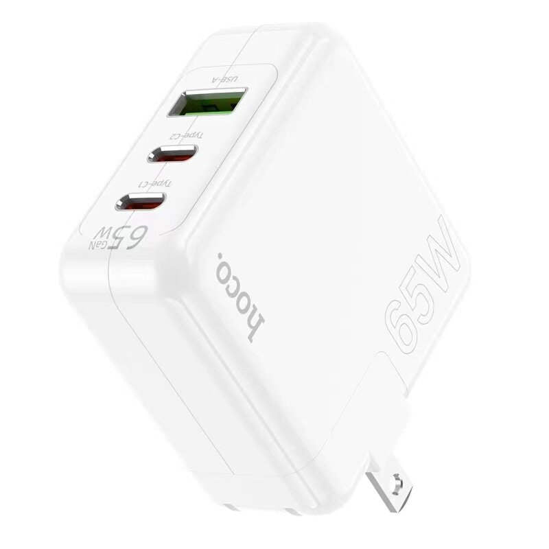 (65 W) Port USB-A et 2 ports USB-C Adaptateur secteur pour chargeur mural triple ports (65 W) Port USB-A et 2 ports USB-C Adaptateur secteur pour chargeur mural triple ports